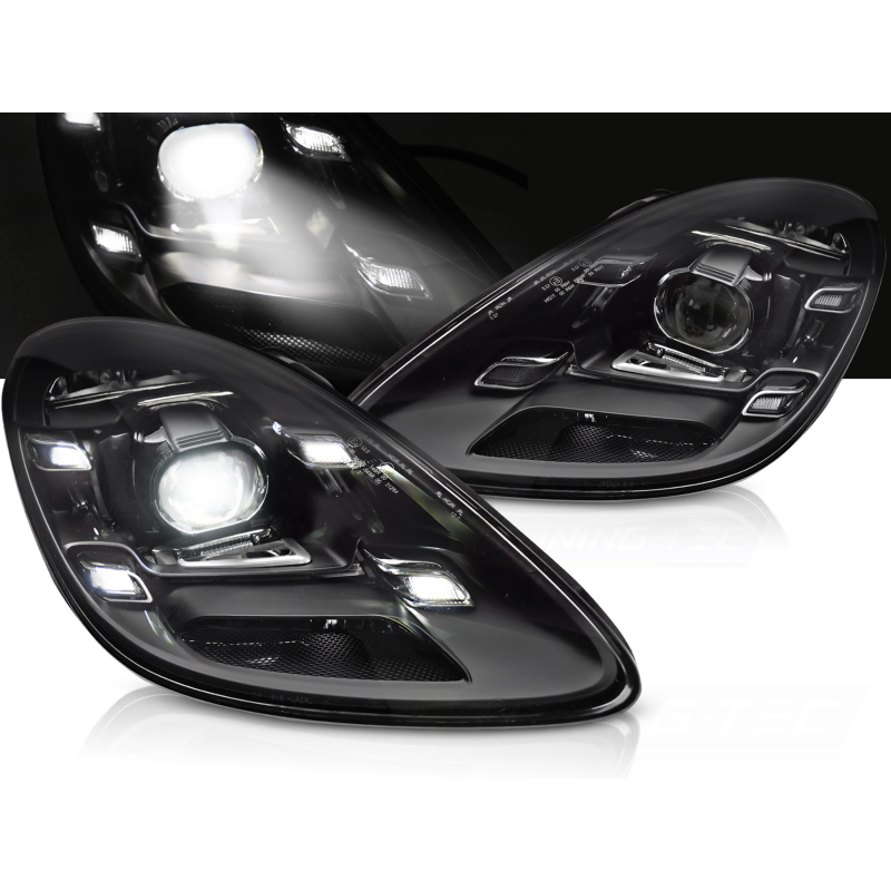 Faros Delanteros LED Negros para Porsche Boxster/Cayman 718 2016+