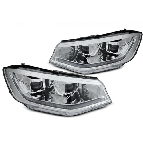 Faros Delanteros LED Cromados Dinamicos para Volkswagen Caddy 2020+