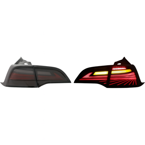 Pilotos traseros LED Ahumados para Tesla Model 3 / Model Y 2017–2023 Pre-Facelift