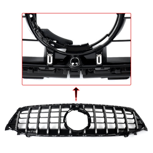 Rejilla frontal para Mercedes CLA W118 Facelift +2024 Panamericana GTR Cromada