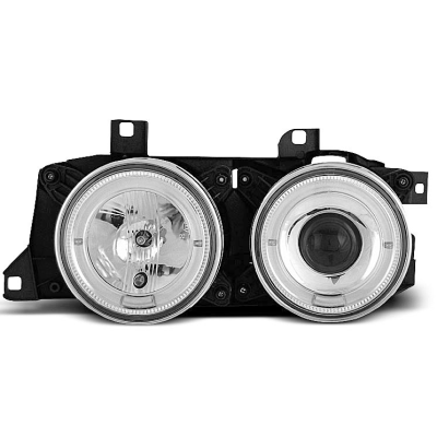 Faros delanteros Angel Eyes Cromados para BMW Serie 7 E32 y BMW Serie 5 E34