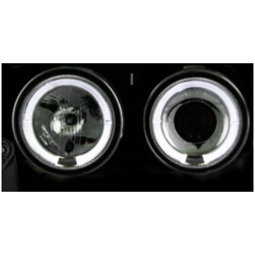 Faros delanteros Angel Eyes Negros para BMW Serie 7 E32 y BMW Serie 5 E34