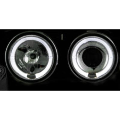 Faros delanteros Angel Eyes Negros para BMW Serie 7 E32 y BMW Serie 5 E34