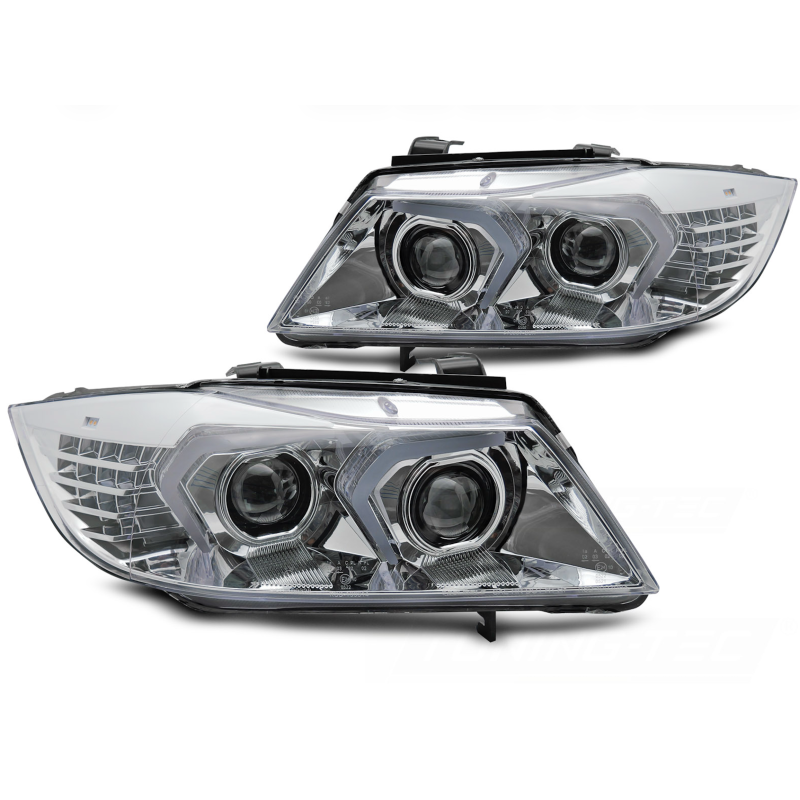 Faros Full LED Cromados para BMW E90/E91 2005-2008