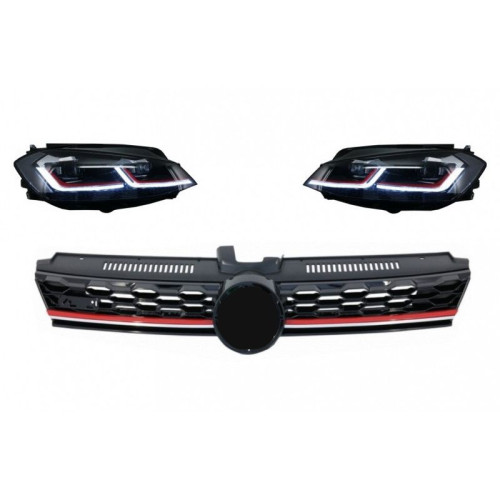 Pack Faros dinámicos + Parrilla tipo GTI para Volkswagen Golf 7.5