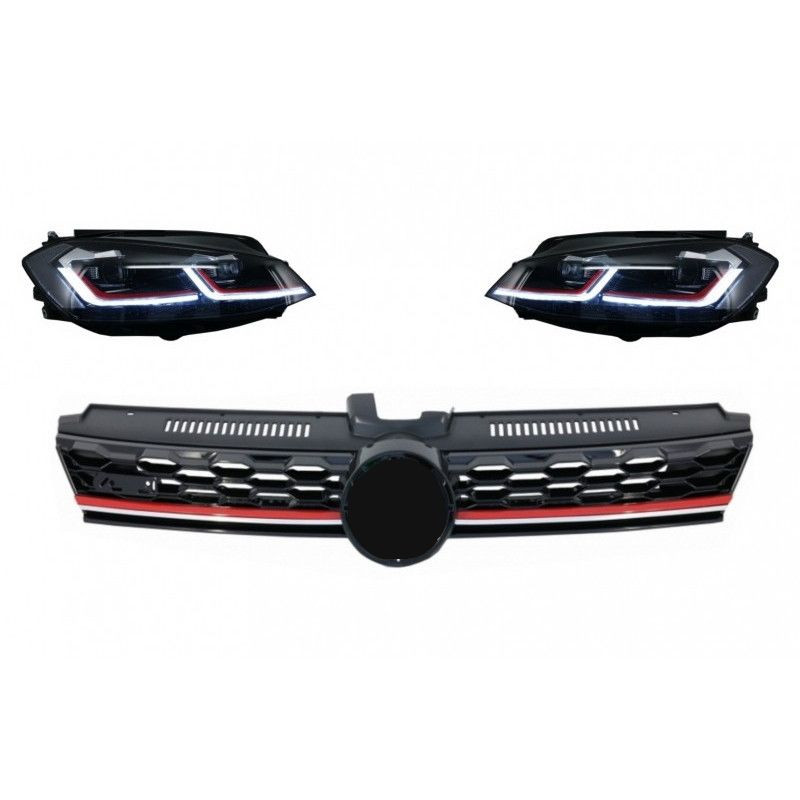Pack Faros dinámicos + Parrilla tipo GTI para Volkswagen Golf 7.5