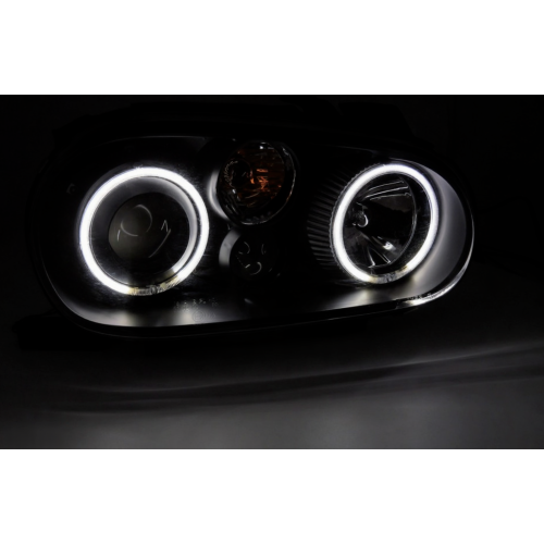 Faros delanteros Black Angel Eyes Volkswagen Golf IV