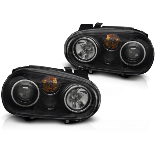 Faros delanteros Black Angel Eyes Volkswagen Golf IV
