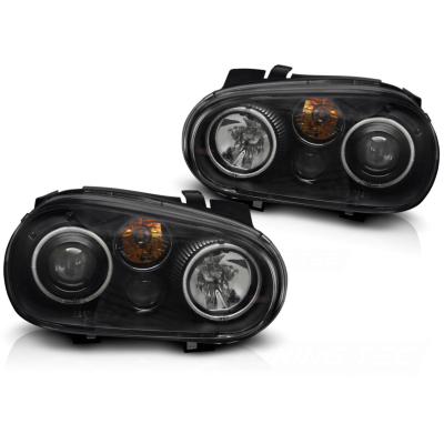 Faros delanteros Black Angel Eyes Volkswagen Golf IV