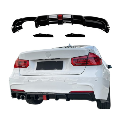 Difusor Trasero BMW Serie 3 F30 F31 con Luz de Freno LED y Doble Salida Izquierda