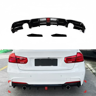 Difusor Trasero BMW Serie 3 F30 F31 con Luz de Freno LED y Doble Salida Individual