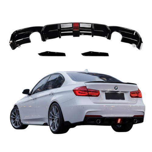 Difusor Trasero BMW Serie 3 F30 F31 con Luz de Freno LED y Doble Salida Individual