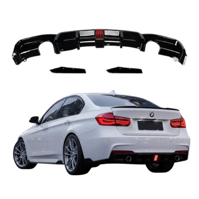 Difusor Trasero BMW Serie 3 F30 F31 con Luz de Freno LED y Doble Salida Individual