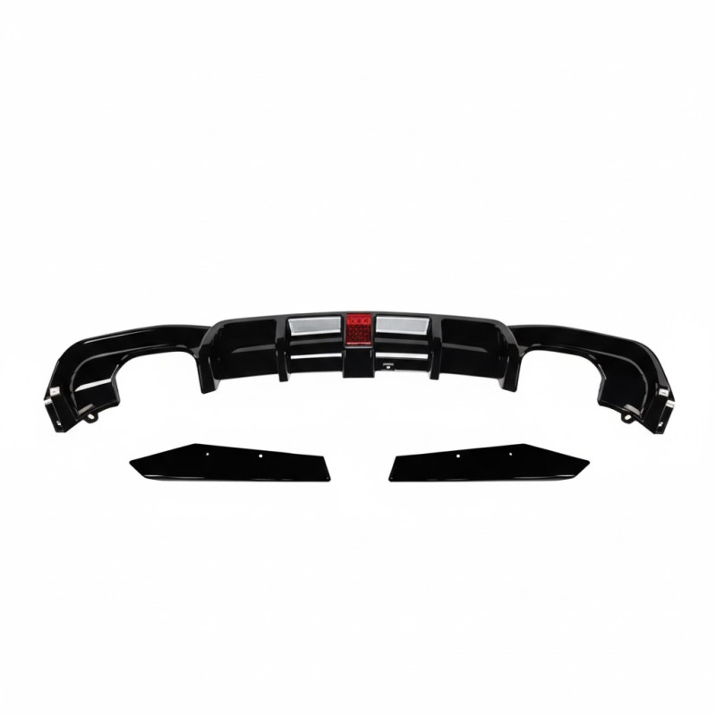 Difusor Trasero BMW Serie 3 F30 F31 con Luz de Freno LED y Doble Salida