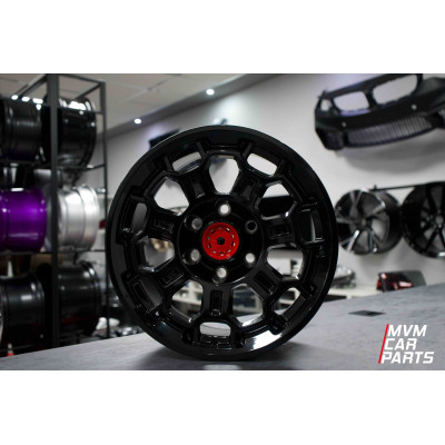 Juego de 4 Llantas 17 Toyota Hilux 6X139.7 TRD Off Road Black Red Cap T01