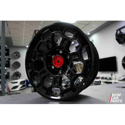 Juego de 4 Llantas 17 Toyota Hilux 6X139.7 TRD Off Road Black Red Cap T01