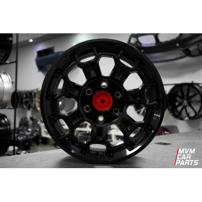 Juego de 4 Llantas 17 Toyota Hilux 6X139.7 TRD Off Road Black Red Cap T01