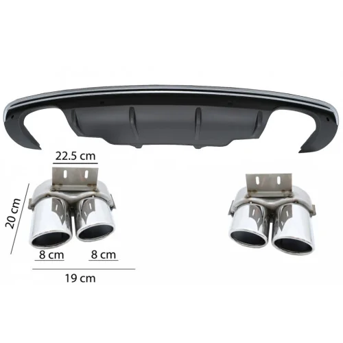 Difusor trasero Audi Q5 2012-2016 look SQ5 para Paragolpes Sline