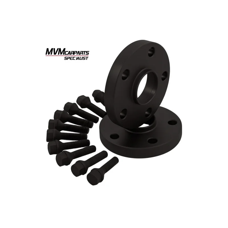 Separadores Negros 5x112 de 17MM doble centraje y tornillos