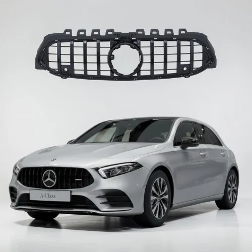 Rejilla parrilla para Mercedes Clase A W177 Look GT-R Panamericana Negra