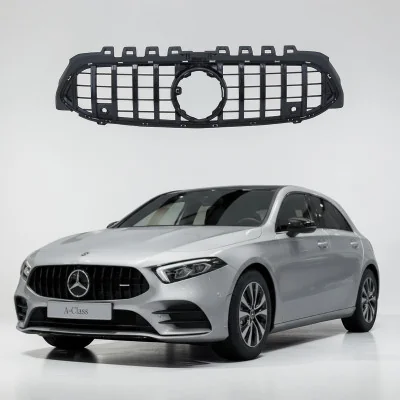 Rejilla parrilla para Mercedes Clase A W177 Look GT-R Panamericana Negra