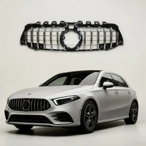 Rejilla parrilla para Mercedes Clase A W177 Look GT-R Panamericana Cromada con Cámara