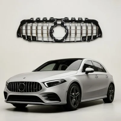 Rejilla parrilla para Mercedes Clase A W177 Look GT-R Panamericana Cromada con Cámara