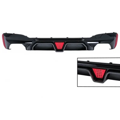 Difusor trasero look Carbono para BMW Serie 5 G30 G31 Look M5 CS con luz de Freno F1