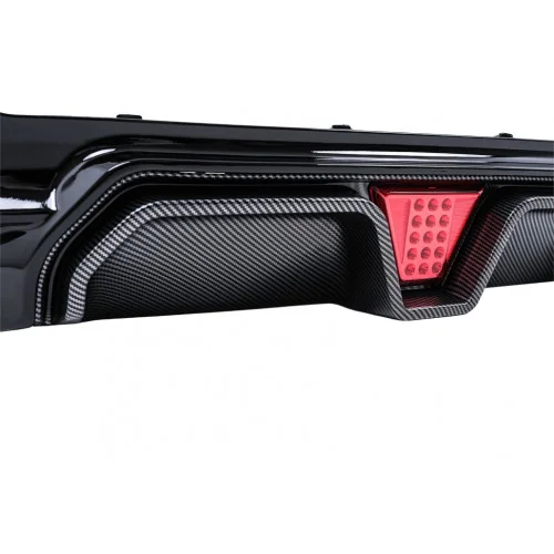 Difusor trasero look Carbono para BMW Serie 5 G30 G31 Look M5 CS con luz de Freno F1