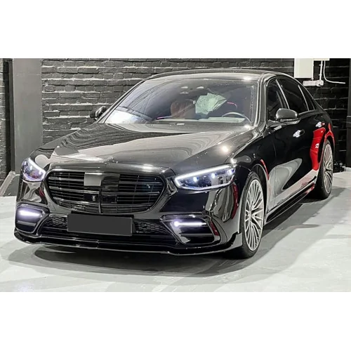 Añadido Lip Delantero Mercedes Clase S W223 Negro Brillo