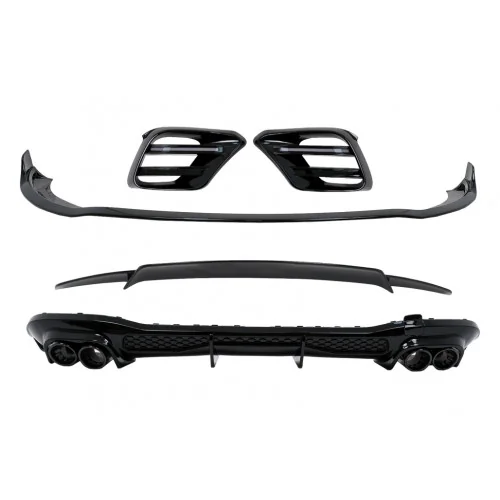 Kit Aerodinámico Mercedes Clase S W223 AMG Sport Line Difusor + Spoilers Negro Piano