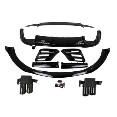 Kit Aerodinámico Mercedes Clase S W223 AMG Sport Line Difusor + Spoilers Negro Piano