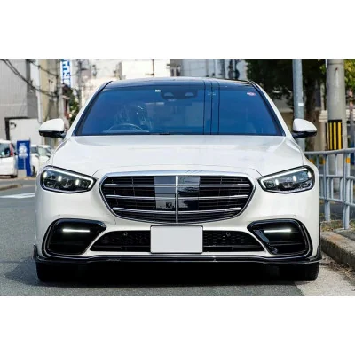 Kit Aerodinámico Mercedes Clase S W223 AMG Sport Line Difusor + Spoilers Negro Piano