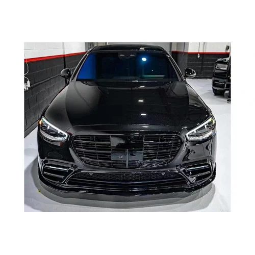 Kit Aerodinámico Mercedes Clase S W223 AMG Sport Line Difusor + Spoilers Negro Piano
