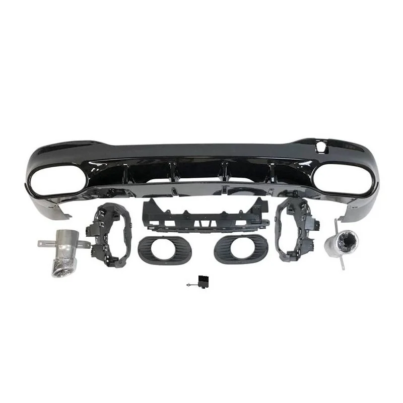 Difusor trasero para Mercedes CLA W118 look CLA35 AMG Salidas Cromadas