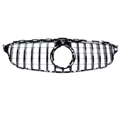 Rejilla frontal Panamericana GT-R para Mercedes Clase C W205 Facelift +2018 Negro Brillo con cámara 360º