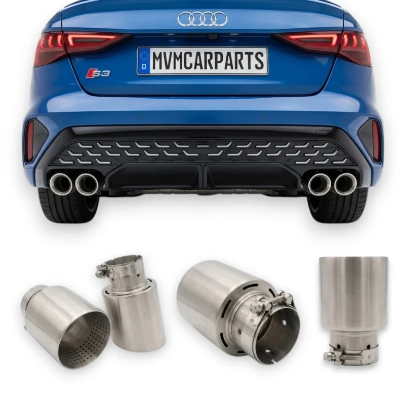 Pack 2 Salidas de escapes Acero Inoxidable Mate