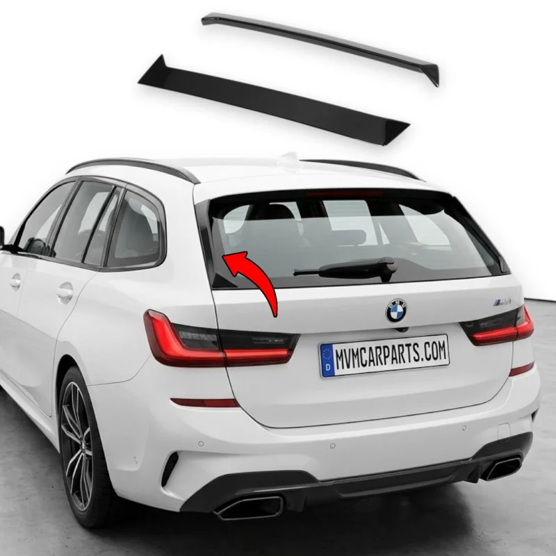 Aletines laterales de luna trasera BMW Serie 3 G21 Touring Negro Brillo