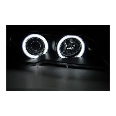 Faros delanteros Xenón Angel Eyes CCFL Negro para BMW Serie 3 E46 Coupé / Cabrio (2003-2006)
