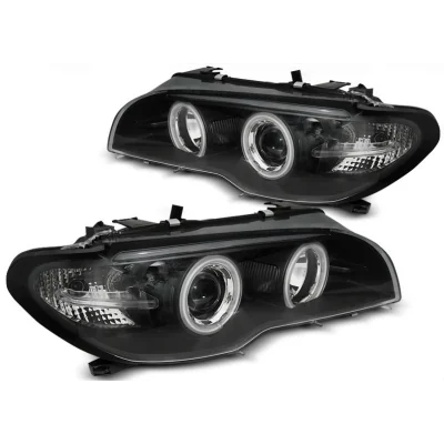Faros delanteros Xenón Angel Eyes CCFL Negro para BMW Serie 3 E46 Coupé / Cabrio (2003-2006)
