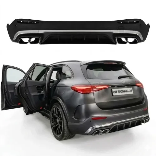 Difusor trasero para Mercedes GLC SUV X254 look GLC63 AMG Salidas Cromadas