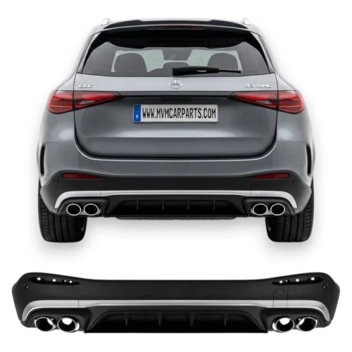 Difusor trasero para Mercedes GLC SUV X254 look GLC43 AMG Salidas Cromadas