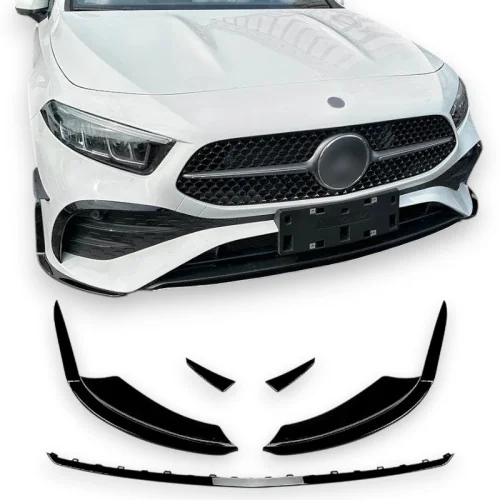 Añadido delantero Aero Mercedes Clase A W177 +2023 Negro Brillo