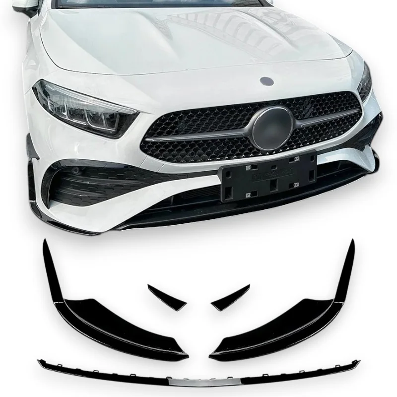 Añadido delantero Aero Mercedes Clase A W177 +2023 Negro Brillo