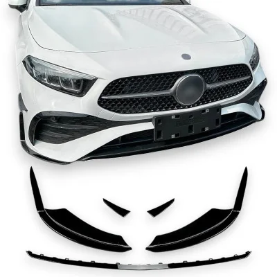 Añadido delantero Aero Mercedes Clase A W177 +2023 Negro Brillo