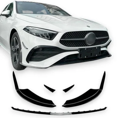 Añadido delantero Aero Mercedes Clase A W177 +2023 Negro Brillo