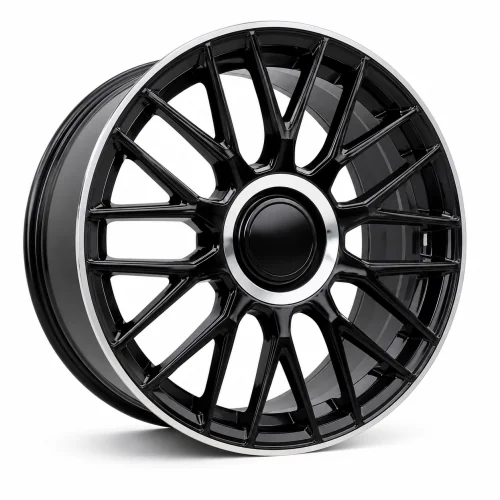 Juego de 4 Llantas 18 para Mercedes New SL63 Gloss Black Chrome Center MB78