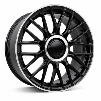 Juego de 4 Llantas 18 para Mercedes New SL63 Gloss Black Chrome Center MB78