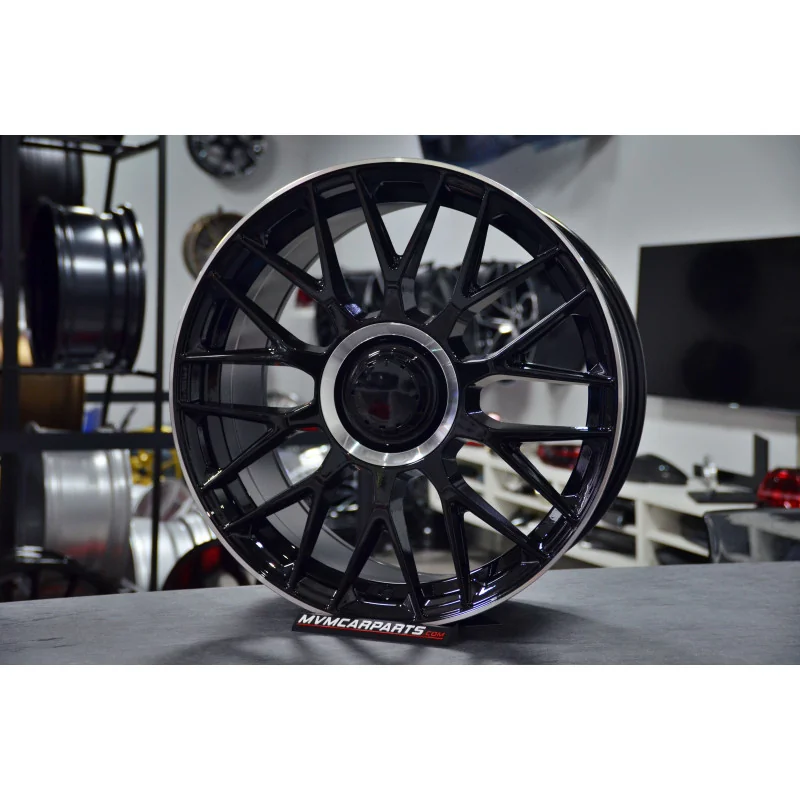 Juego de 4 Llantas 18 para Mercedes New SL63 Gloss Black Chrome Center MB78
