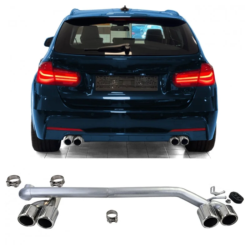 Silencioso escape trasero BMW Serie 3 F30 F31 4 Salidas